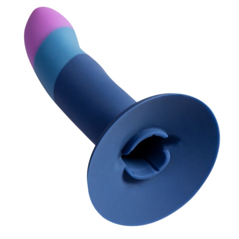 ROMP - PICCOLO GODEMICHET EN SILICONE AVEC VENTOUSE TRICOLORE 14 CM ROMP
