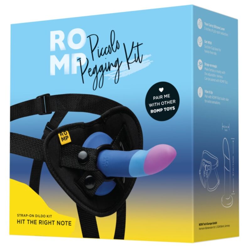 ROMP - PICCOLO GODEMICHET EN SILICONE AVEC VENTOUSE TRICOLORE 14 CM ROMP