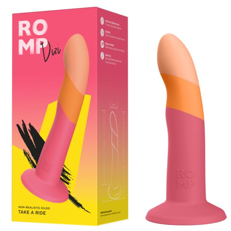 ROMP - DIZI GODEMICHET EN SILICONE AVEC VENTOUSE TRICOLÉ 18 CM ROMP