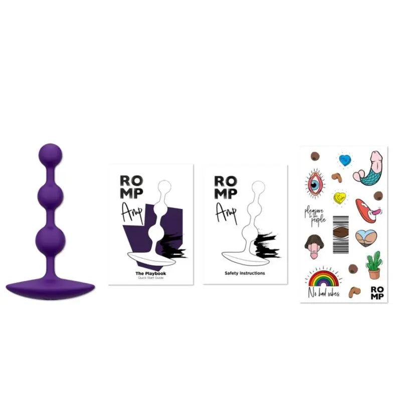 ROMP - AMP PERLES ANALES EN SILICONE FLEXIBLE VIOLETTES 12,5 CM ROMP