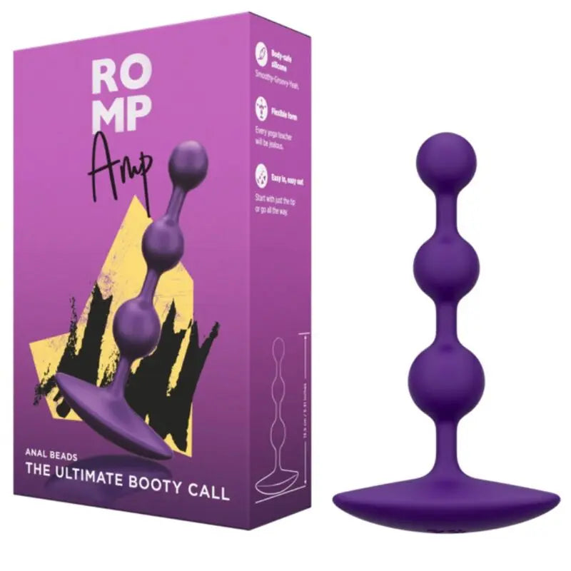 ROMP - AMP PERLES ANALES EN SILICONE FLEXIBLE VIOLETTES 12,5 CM ROMP