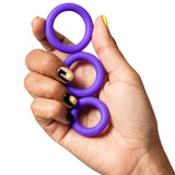 ROMP - REMIX TRIO ENSEMBLE DE 3 ANNEAUX PÉNIS EN SILICONE VIOLETTES ROMP
