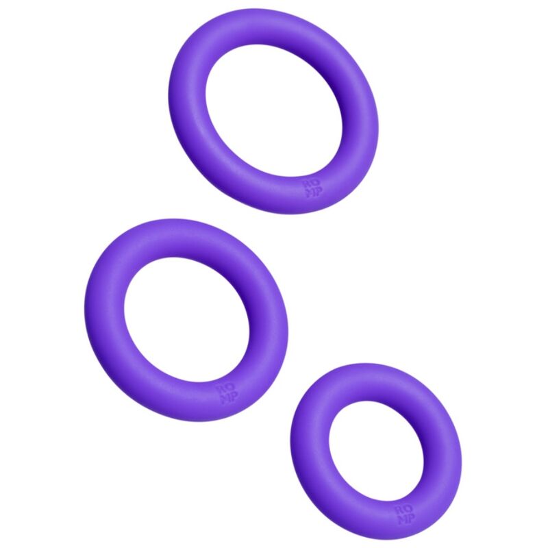 ROMP - REMIX TRIO ENSEMBLE DE 3 ANNEAUX PÉNIS EN SILICONE VIOLETTES ROMP