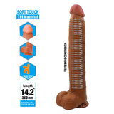 PRETTY LOVE - DANY GODEMICHET FLEXIBLE RÉALISTE AVEC VENTOUSE 36 CM -Ø- 5,6 CM MARRON DILDOS