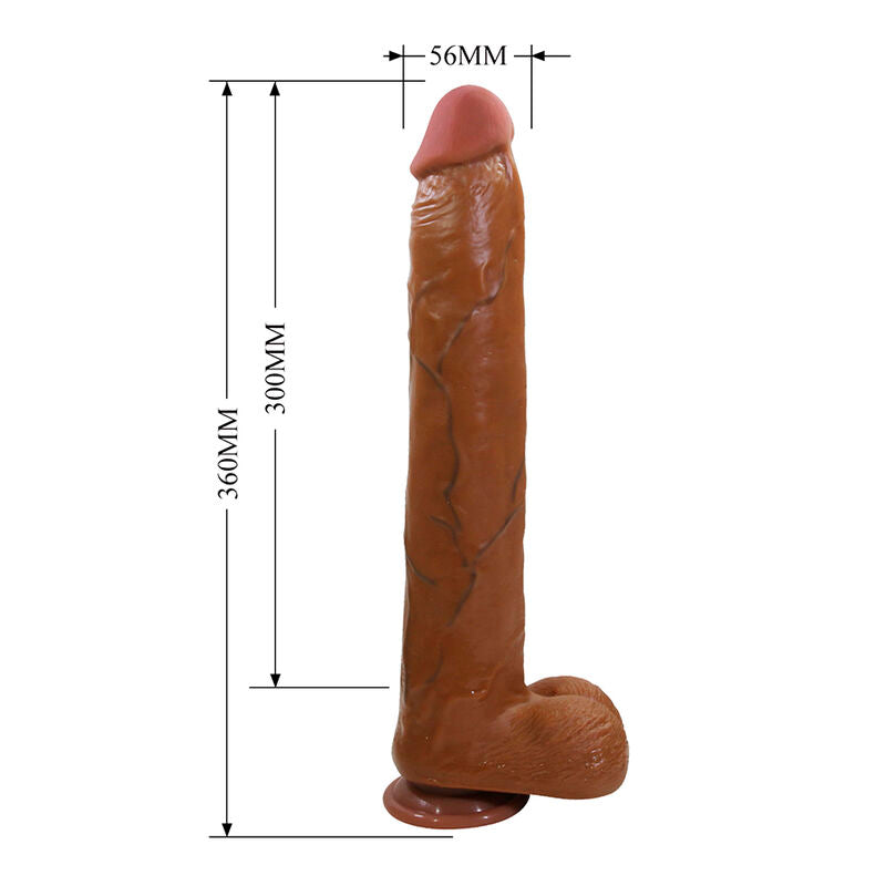 PRETTY LOVE - DANY GODEMICHET FLEXIBLE RÉALISTE AVEC VENTOUSE 36 CM -Ø- 5,6 CM MARRON DILDOS