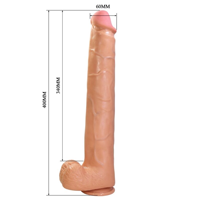 PRETTY LOVE - RAEL GODEMICHET RÉALISTE FLEXIBLE AVEC VENTOUSE 40 CM -Ø- 6 CM MARRON DILDOS
