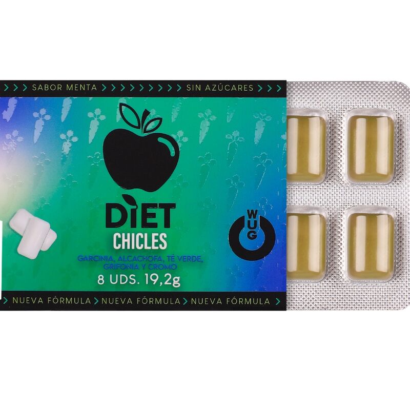 WUG Diet - Contrôle de l'appétit et réduction du grignotage - Plaquette thermoformée de 8 unités WUG GUM
