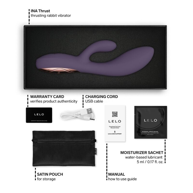 LELO - INA THRUST RABBIT VIBRATEUR À POUSSÉE VIOLET LELO