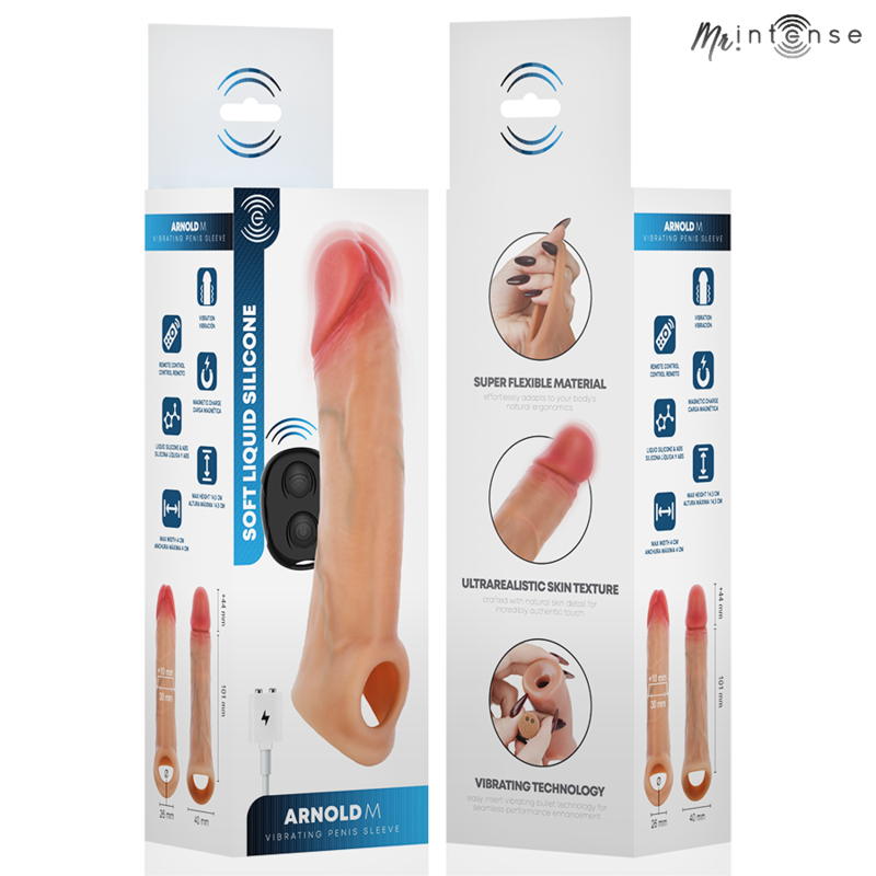 MR INTENSE - ARNOLD M VIBRATEUR MANCHON PÉNIS EN SILICONE AVEC TÉLÉCOMMANDE 14,5 CM -Ø- 4 CM MR. INTENSE PENIS ACCESSORIES
