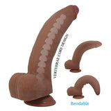 PRETTY LOVE - GODE FLEXIBLE RÉALISTE ULRIC 26 CM Ø 5,5 CM TPE MARRON DILDOS