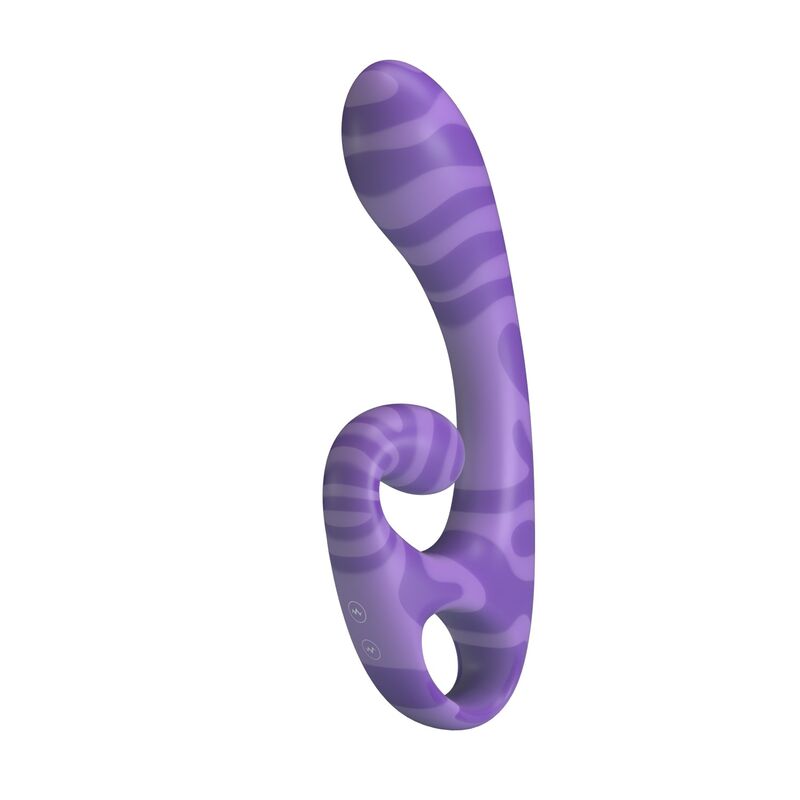 PRETTY LOVE - VIBRATEUR DOUBLE EMBOUT AVEC POIGNÉE 19 CM Ø 3,5 CM VIOLET HIGH TECH