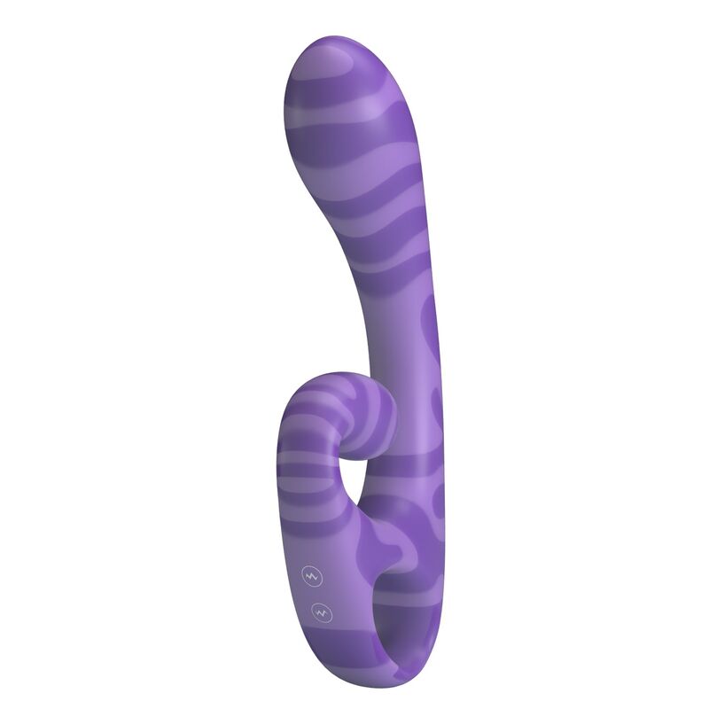 PRETTY LOVE - VIBRATEUR DOUBLE EMBOUT AVEC POIGNÉE 19 CM Ø 3,5 CM VIOLET HIGH TECH