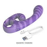 PRETTY LOVE - VIBRATEUR DOUBLE EMBOUT AVEC POIGNÉE 19 CM Ø 3,5 CM VIOLET HIGH TECH