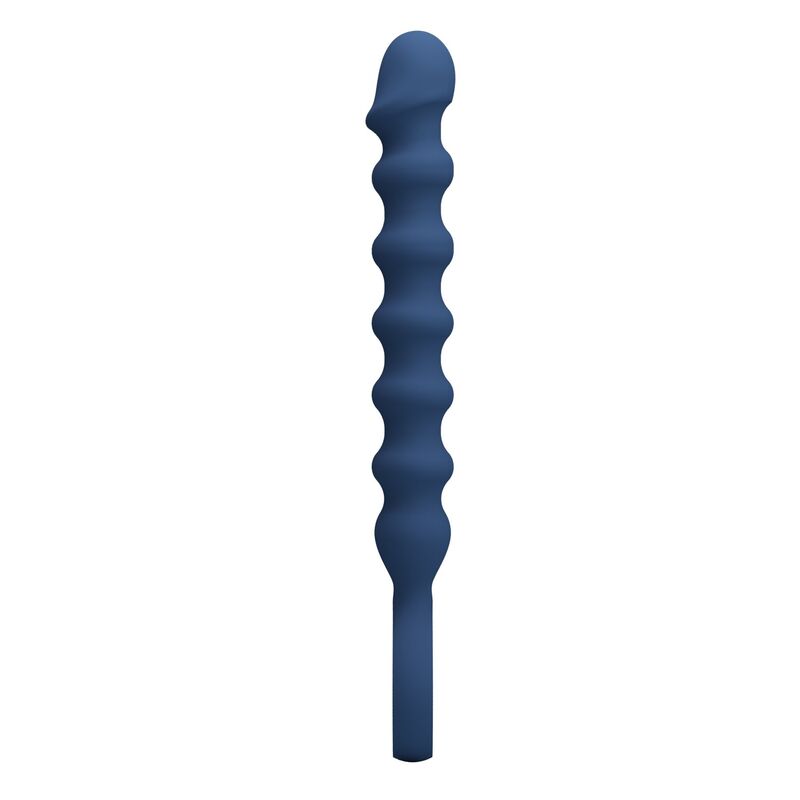 MR PLAY - PERLES ANALES EN SILICONE BLEU ET PLUG ANAL -Ø- 3,4 CM - 28,5 CM MR PLAY
