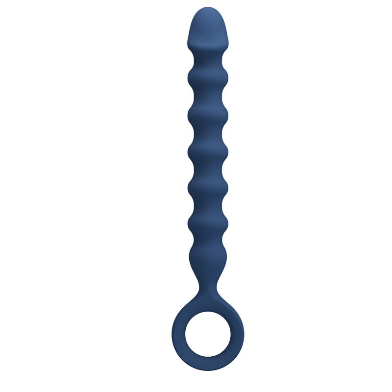 MR PLAY - PERLES ANALES EN SILICONE BLEU ET PLUG ANAL -Ø- 3,4 CM - 28,5 CM MR PLAY