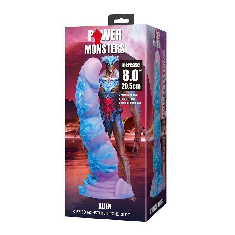 POWER MONSTERS - ALIEN FANTASY GODEMICHET EN SILICONE 20,5 CM Ø 4,8 CM POWER MONSTERS