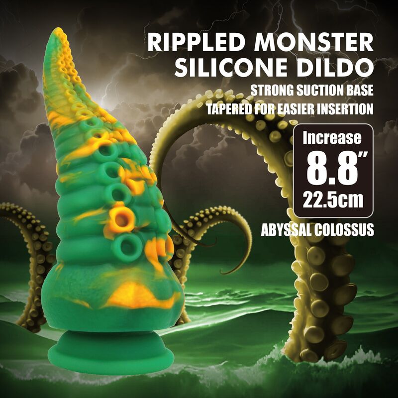 POWER MONSTERS - ABYSSAL COLOSSUS BICOLOR FANTASY GODEMICHET EN SILICONE 22,5 CM Ø 6 CM POWER MONSTERS