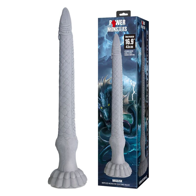 POWER MONSTERS - GODEMICHET EN SILICONE BASILISK FANTASY 43 CM Ø 5 CM POWER MONSTERS