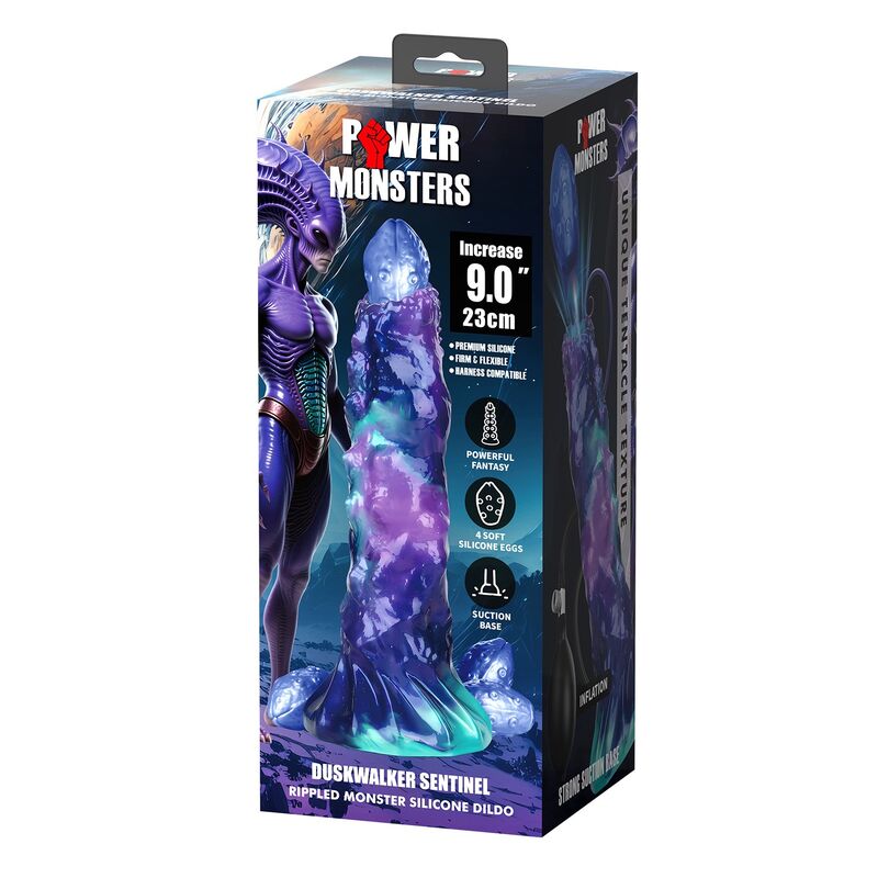 POWER MONSTERS - DUSKWAKER SENTINEL GONFLABLE TRICOLOR EN SILICONE, 23 CM Ø 5 CM POWER MONSTERS