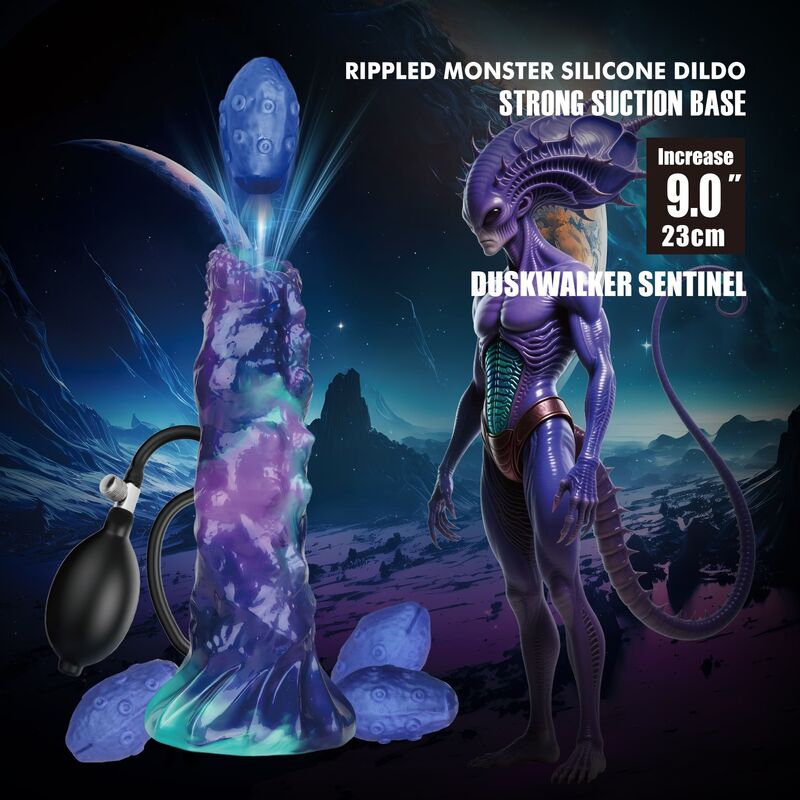 POWER MONSTERS - DUSKWAKER SENTINEL GONFLABLE TRICOLOR EN SILICONE, 23 CM Ø 5 CM POWER MONSTERS