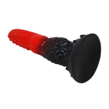 POWER MONSTERS - GODEMICHÉ FANTAISIE DRAGON DE FEU AVEC VENTOUSE 24,5 CM Ø 5,8 CM ROUGE ET NOIR POWER MONSTERS