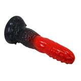 POWER MONSTERS - GODEMICHÉ FANTAISIE DRAGON DE FEU AVEC VENTOUSE 24,5 CM Ø 5,8 CM ROUGE ET NOIR POWER MONSTERS