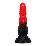 POWER MONSTERS - GODEMICHÉ FANTAISIE DRAGON DE FEU AVEC VENTOUSE 24,5 CM Ø 5,8 CM ROUGE ET NOIR POWER MONSTERS