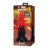 POWER MONSTERS - GODEMICHÉ FANTAISIE DRAGON DE FEU AVEC VENTOUSE 24,5 CM Ø 5,8 CM ROUGE ET NOIR POWER MONSTERS