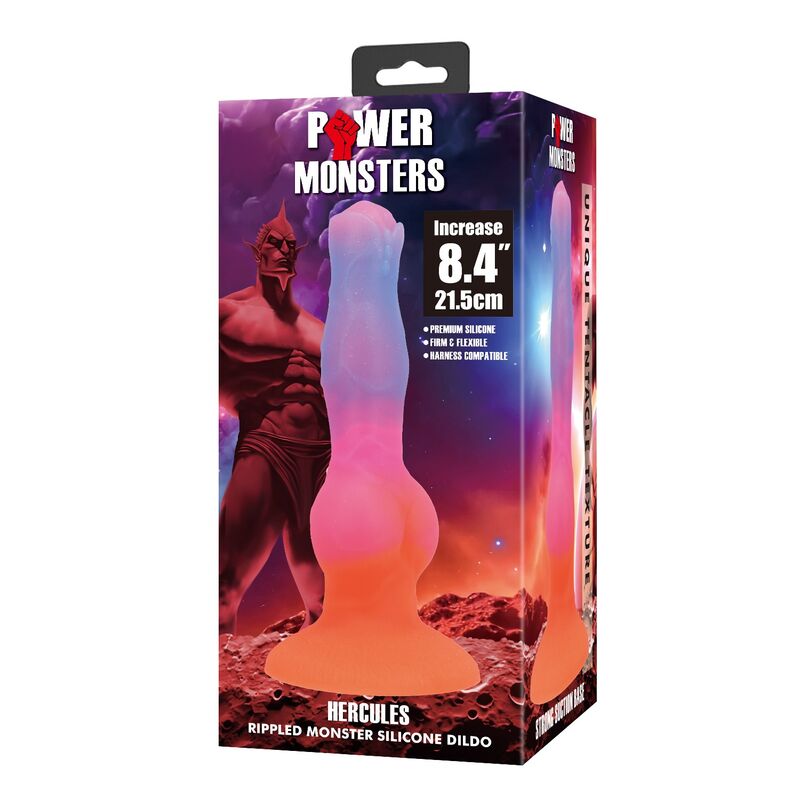 POWER MONSTERS - GODEMICHET EN SILICONE HERCULES FANTASY 21,5 CM Ø 5 CM POWER MONSTERS