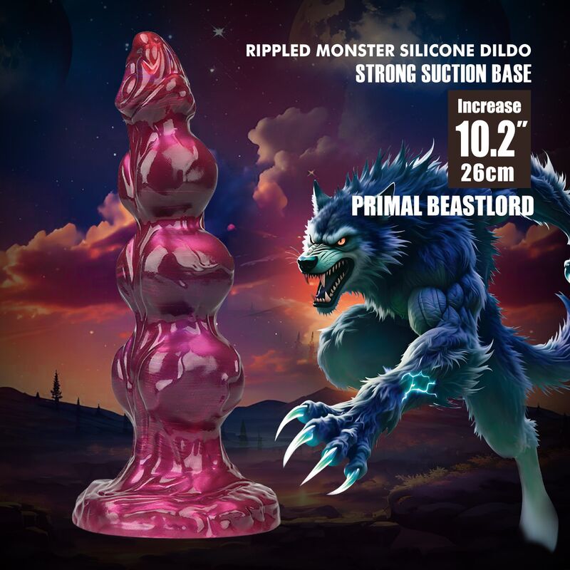 POWER MONSTERS - PRIMAL BEASTLORD GODEMICHET EN SILICONE TRANSLUCIDE ROSE FANTASTIQUE 26 CM Ø 5 CM POWER MONSTERS