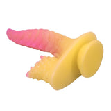 POWER MONSTERS - GODEMICHET MONSTRE ONDULÉ FANTASY AVEC VENTOUSE 22,5 CM Ø 5,5 CM ROSE ET JAUNE POWER MONSTERS