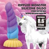 POWER MONSTERS - GODEMICHET EN SILICONE LICORNE TRICOLOR FANTASY 22 CM Ø 5 CM POWER MONSTERS
