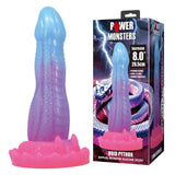 POWER MONSTERS - GODEMICHET FANTASY PYTHON DU VIDE AVEC VENTOUSE 20,5 CM Ø 5,2 CM BLEU, VIOLET ET ROSE POWER MONSTERS