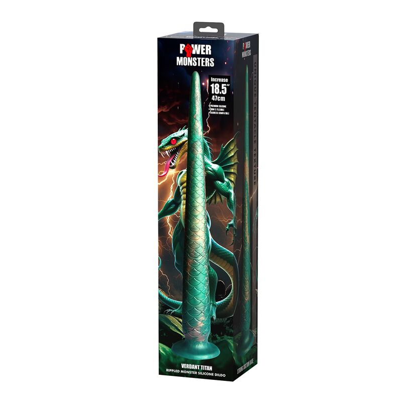 POWER MONSTERS - WILDWYRM TAIL BICOLOR FANTASY GODEMICHET EN SILICONE 47 CM Ø 4 CM POWER MONSTERS
