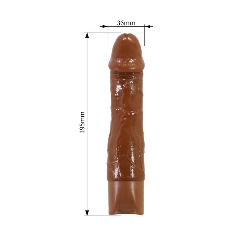 PRETTY LOVE - VIBRATEUR RÉALISTE DONALD 19,5 CM Ø 4 CM MARRON DILDOS