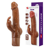 PRETTY LOVE - ELLISON VIBRATEUR LAPIN RÉALISTE 22,6 CM Ø 4,2 CM MARRON HIGH TECH
