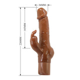 PRETTY LOVE - ELLISON VIBRATEUR LAPIN RÉALISTE 22,6 CM Ø 4,2 CM MARRON HIGH TECH