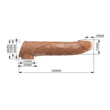 PRETTY LOVE - MANCHON D'EXTENSION DE PÉNIS AJUSTABLE 26 CM Ø 4 CM MARRON FOR HIM