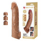 PRETTY LOVE - MANCHON D'EXTENSION DE PÉNIS AJUSTABLE 26 CM Ø 4 CM MARRON FOR HIM