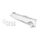 PRETTY LOVE - MANCHON D'EXTENSION DE PÉNIS AJUSTABLE 26 CM Ø 4 CM TRANSPARENT FOR HIM