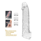 PRETTY LOVE - MANCHON D'EXTENSION DE PÉNIS AJUSTABLE 26 CM Ø 4 CM TRANSPARENT FOR HIM