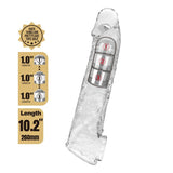 PRETTY LOVE - MANCHON D'EXTENSION DE PÉNIS AJUSTABLE 26 CM Ø 4 CM TRANSPARENT FOR HIM