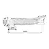 PRETTY LOVE - MANCHON D'EXTENSION DE PÉNIS AJUSTABLE 26 CM Ø 4 CM TRANSPARENT FOR HIM