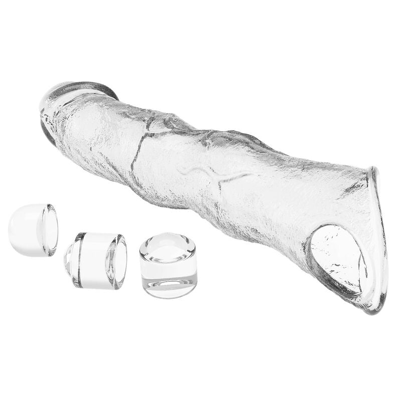 PRETTY LOVE - MANCHON D'EXTENSION PÉNIENNE AJUSTABLE 28 CM Ø 4,5 CM TRANSPARENT FOR HIM