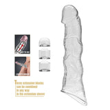 PRETTY LOVE - MANCHON D'EXTENSION PÉNIENNE AJUSTABLE 28 CM Ø 4,5 CM TRANSPARENT FOR HIM