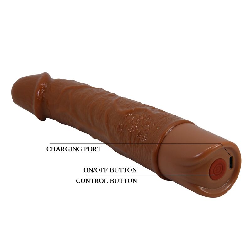PRETTY LOVE - LEONARDO VIBRATEUR RÉALISTE 20 CM Ø 4 CM MARRON DILDOS