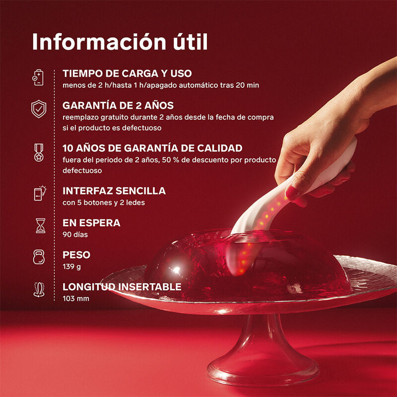 LELO - MONA SPECTRA MASSEUR INTIME À LUMIÈRE ROUGE RECHARGEABLE CONTRÔLÉ PAR APPLICATION LELO