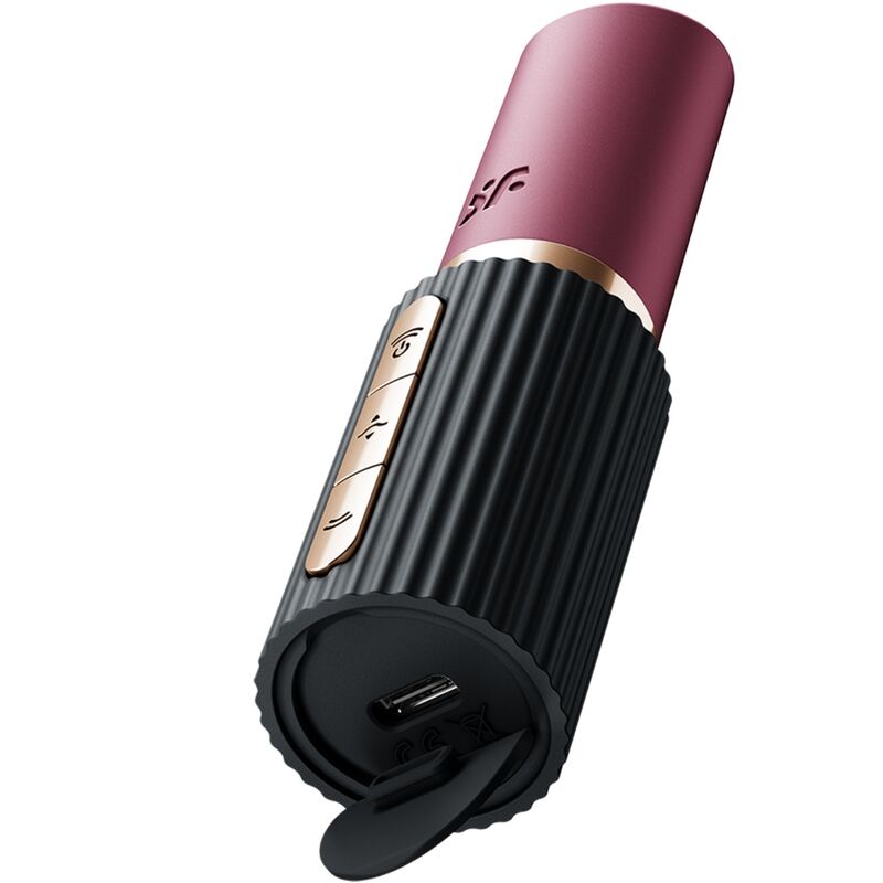 SATISFYER - STIMULATEUR DE CLITORIS DEEP KISS WAVE GRENAT / NOIR SATISFYER AIR PULSE