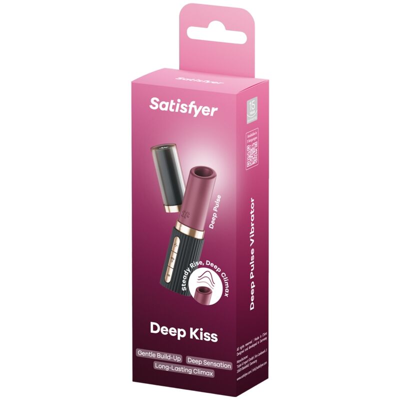 SATISFYER - STIMULATEUR DE CLITORIS DEEP KISS WAVE GRENAT / NOIR SATISFYER AIR PULSE