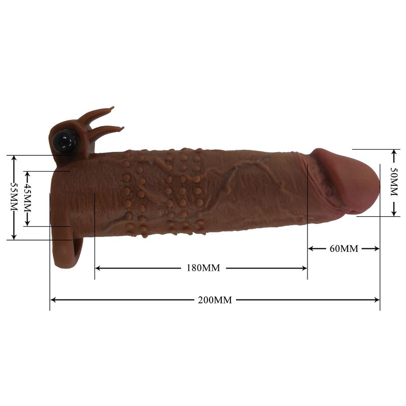 PRETTY LOVE - MANCHON VIBRANT POUR PÉNIS QUILLON 20 CM Ø 4 CM MARRON FOR HIM